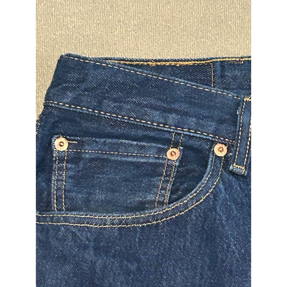 Levis 501 Original Fit Jeans Mens 40x34 Dark Wash Straight Leg Button Fly Denim - Picture 5 of 9